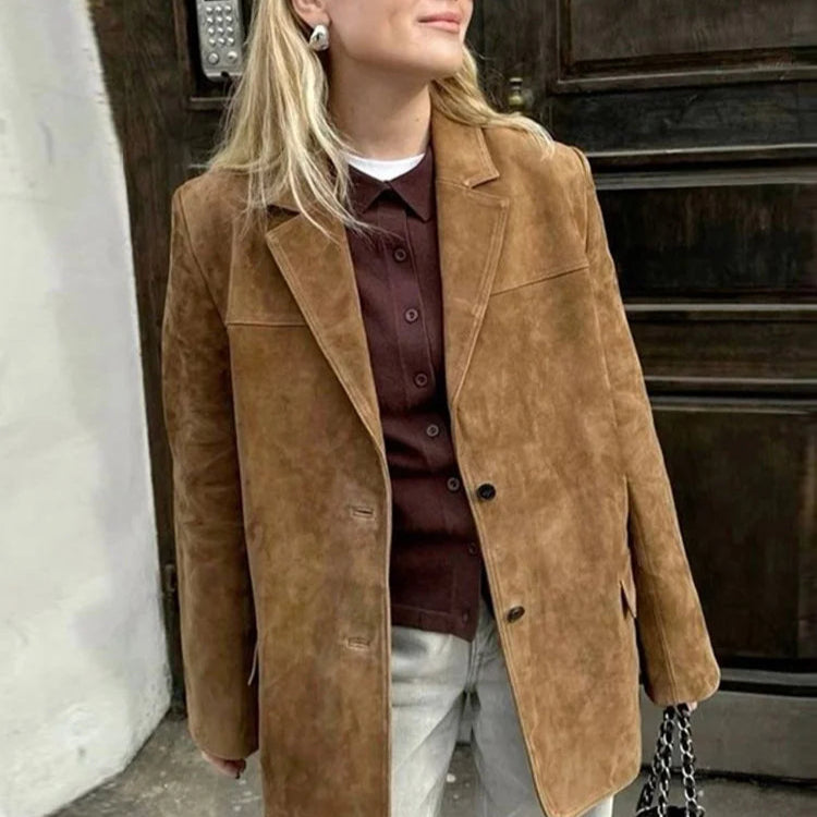 Blazer Feminino de Camurça Vintage