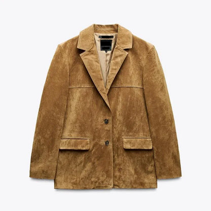 Blazer Feminino de Camurça Vintage